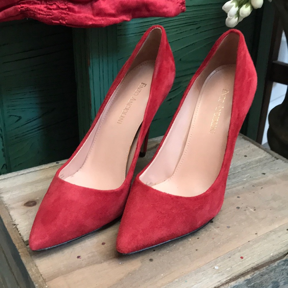 Enzo Angiolini Frolic Red Suede Pumps